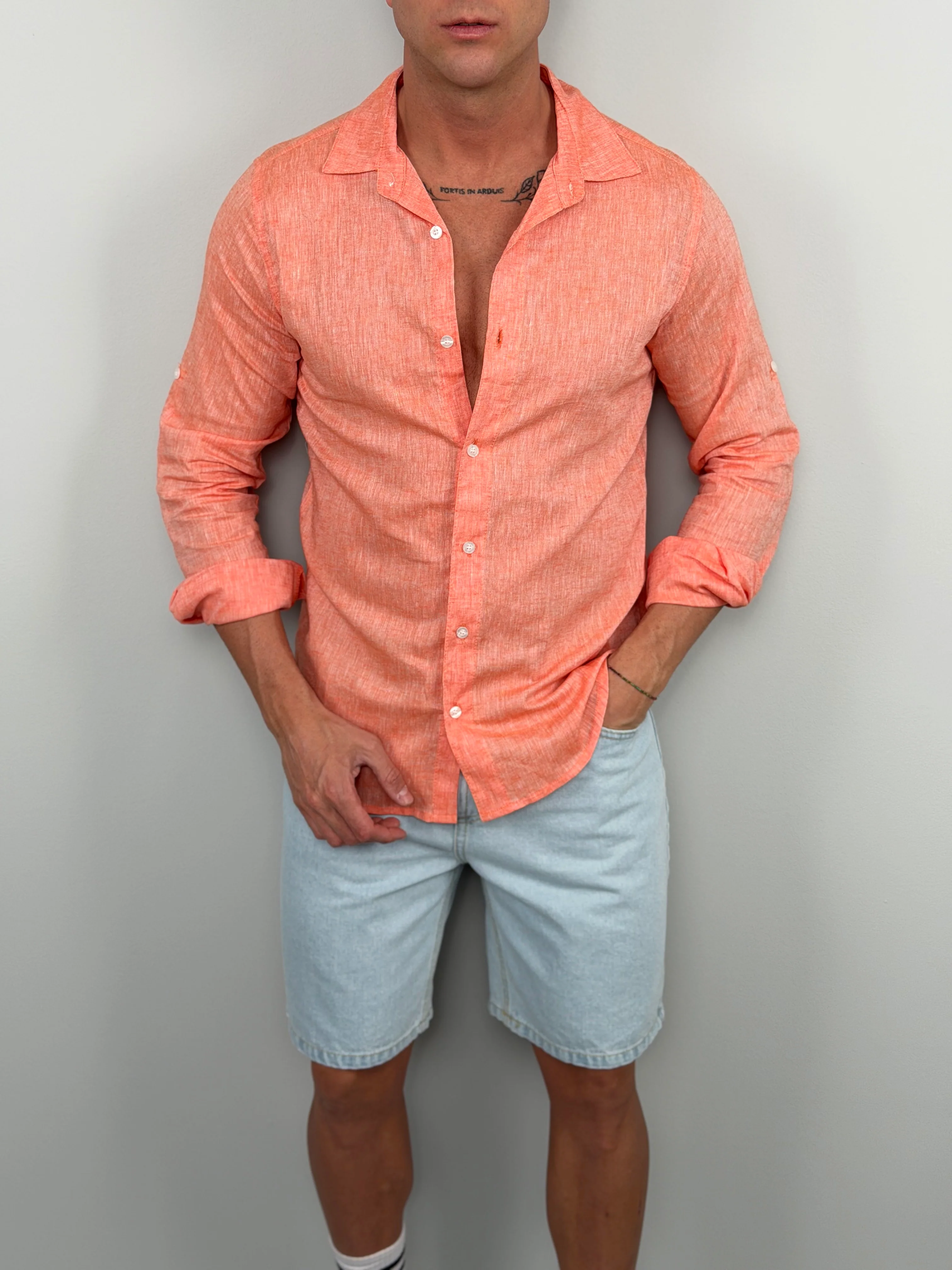 CAMICIA LINO FIAMMATO V1