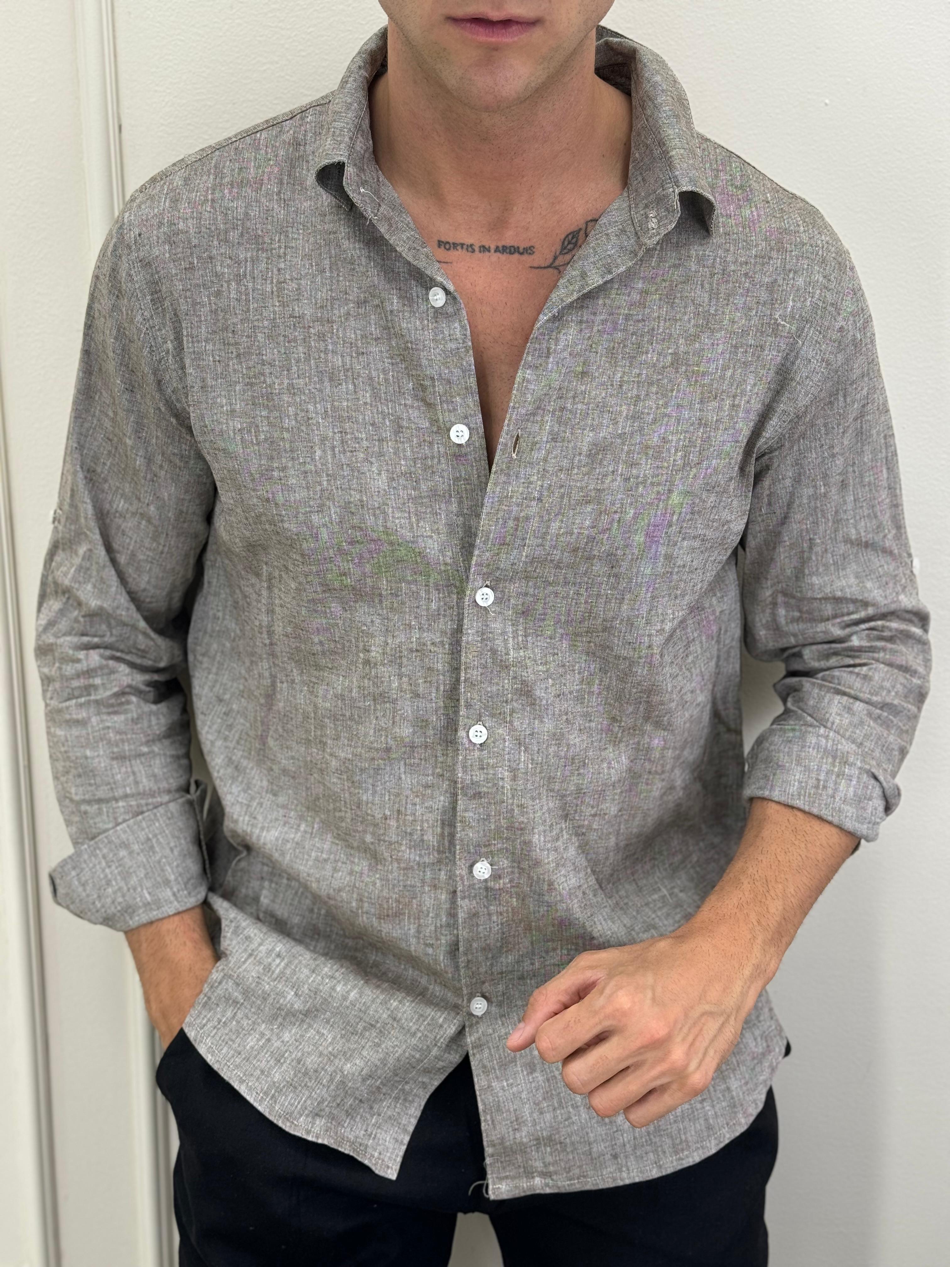 CAMICIA LINO FIAMMATO V1 - Image 3