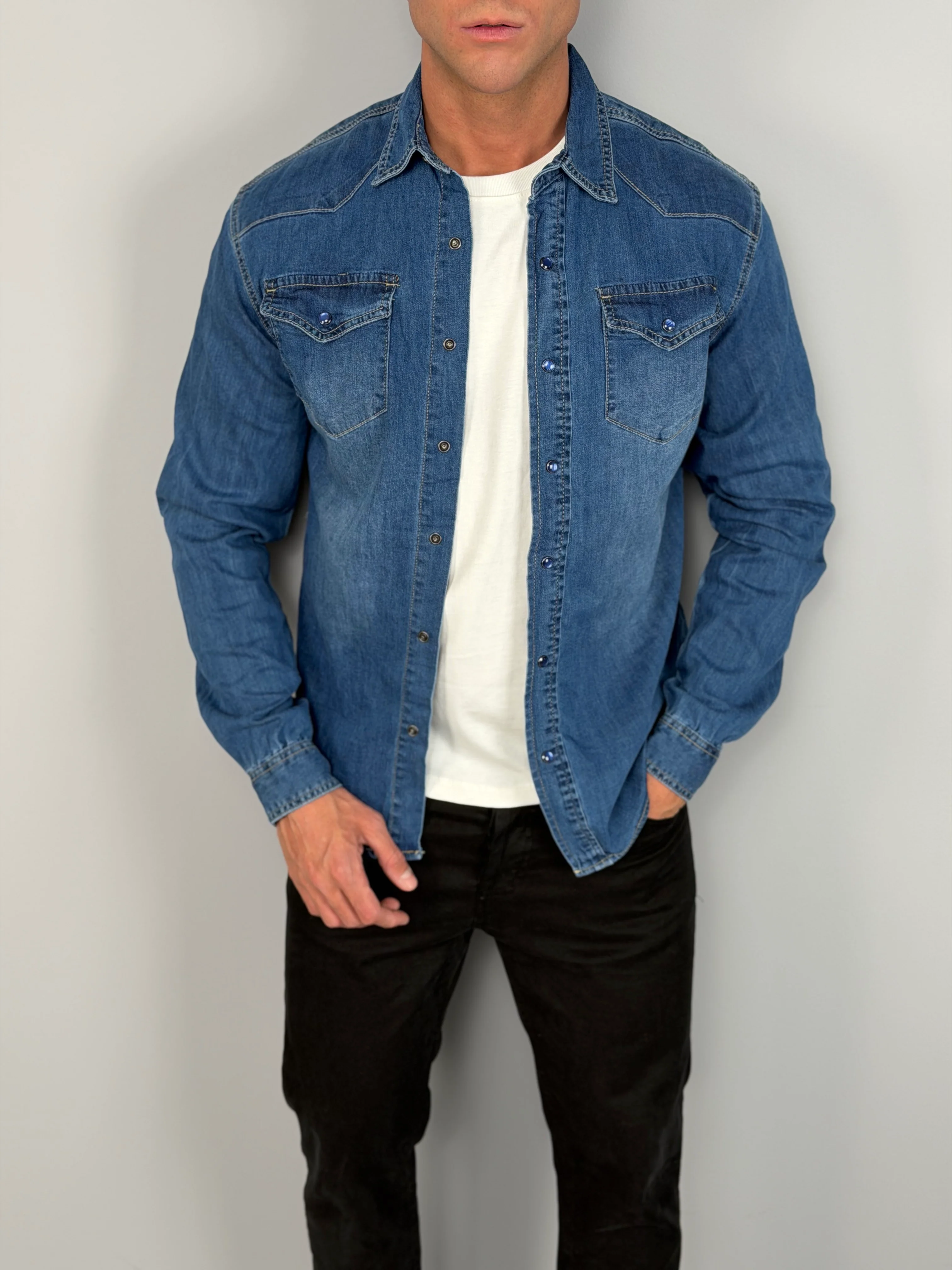 CAMICIA JEANS RIDGE - rimane XL